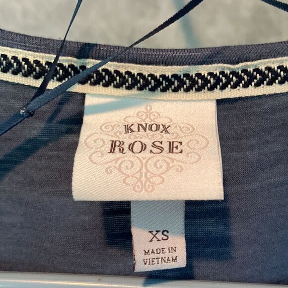 KNOX ROSE Patch Front Pocket Blouse Aztec Boho Womens Extra Small XS - Picture 13 of 14